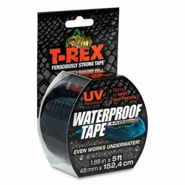 Shurtech Brands T-REX, WATERPROOF TAPE, 3in CORE, 2in X 5 FT, BLACK 285988